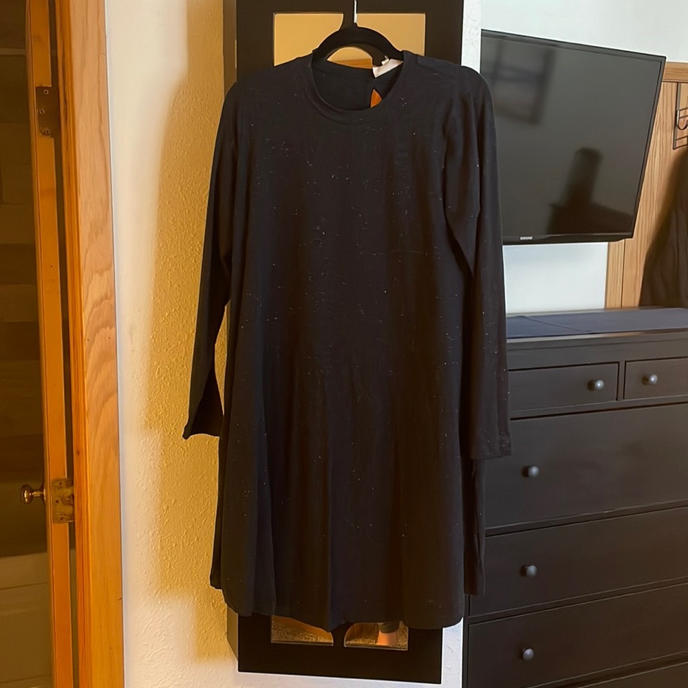 Navy cotton long sleeve dress